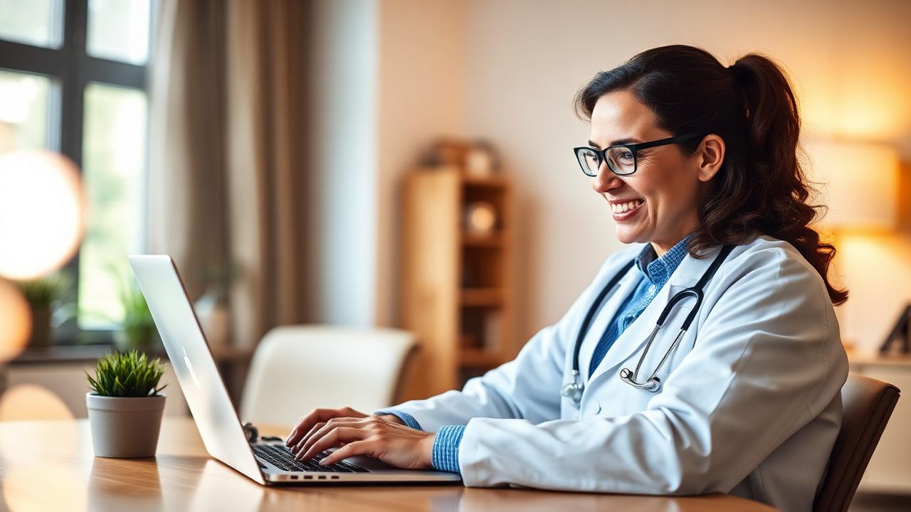 Provider on a telehealth video call